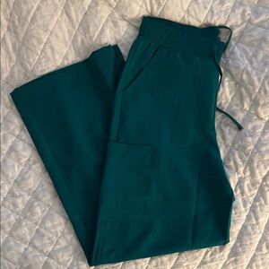Mandala Wide Leg Scrubs, Hunter Green, Medium